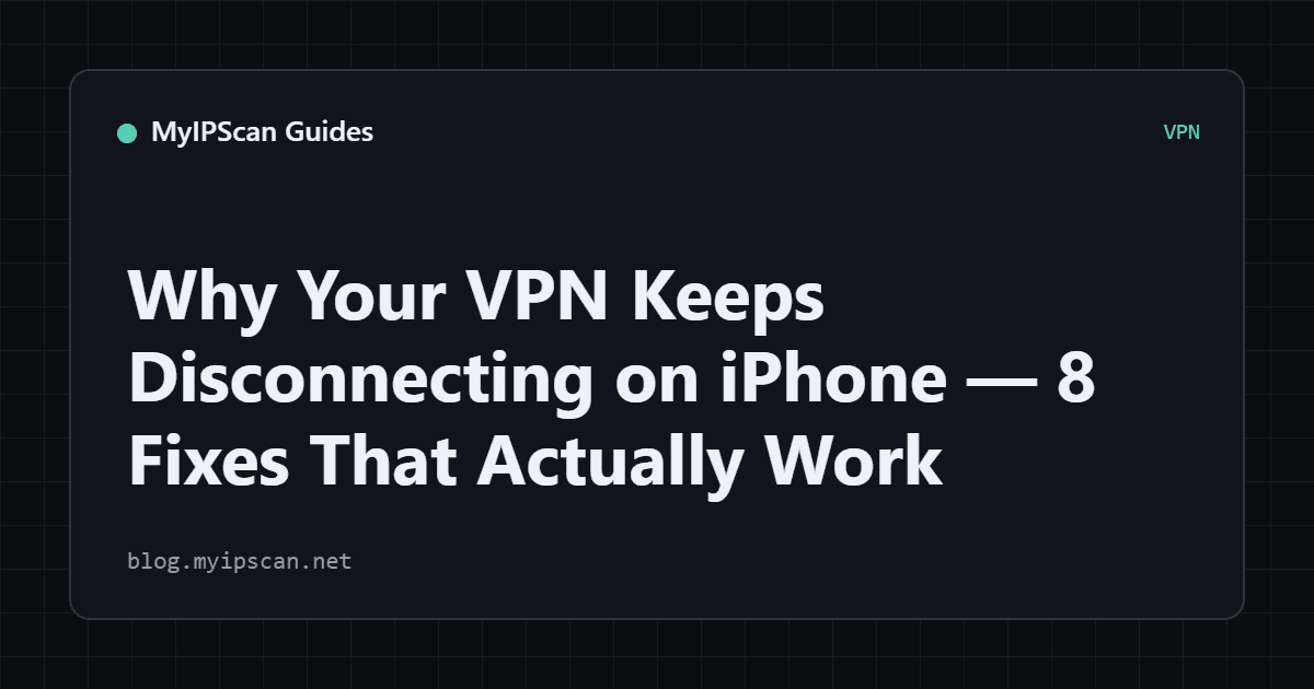 VPN keeps disconnecting on iPhone — isometric smartphone with glowing shields deflecting orange attack streams on blue b